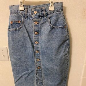 90s 'Steel' Denim Pencil Skirt